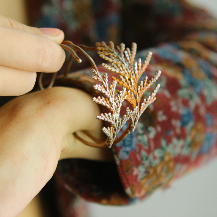 Thuja floral bracelet in colored silver, фото 7